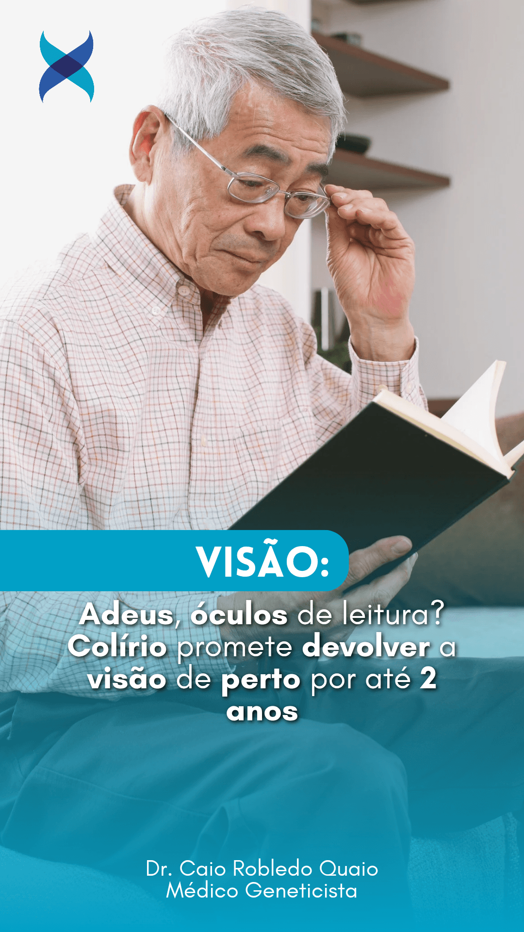 Colírio com pilocarpina e diclofenaco melhora visão de perto por até 2 anos — dados ESCRS 2025